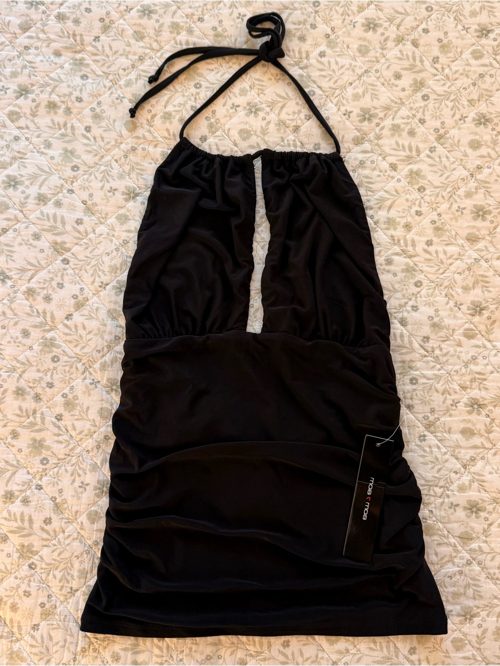 Moa Moa black halter neck top